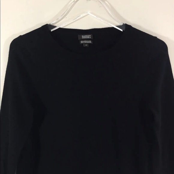 Badgley Mischka Women Sweater Merino Wool Black Small Crew Neck Long Sleeve - Picture 8 of 9